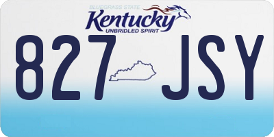 KY license plate 827JSY