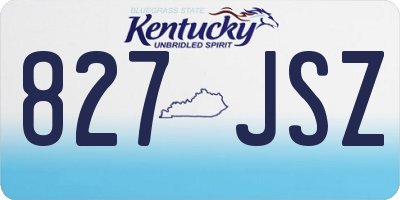 KY license plate 827JSZ