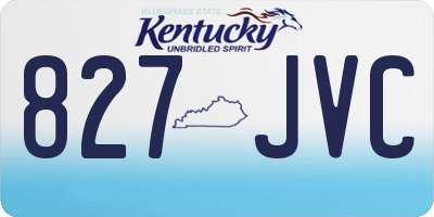 KY license plate 827JVC