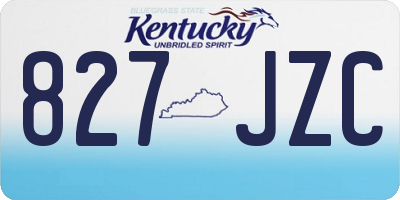 KY license plate 827JZC