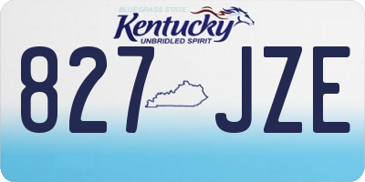 KY license plate 827JZE