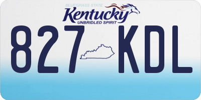 KY license plate 827KDL