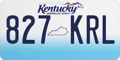 KY license plate 827KRL