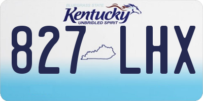 KY license plate 827LHX