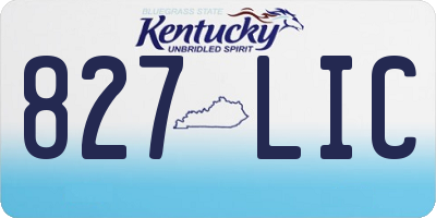 KY license plate 827LIC