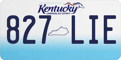 KY license plate 827LIE