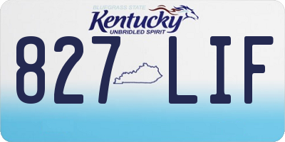 KY license plate 827LIF