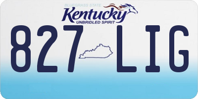 KY license plate 827LIG