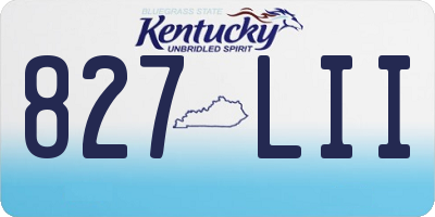 KY license plate 827LII