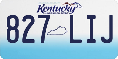 KY license plate 827LIJ