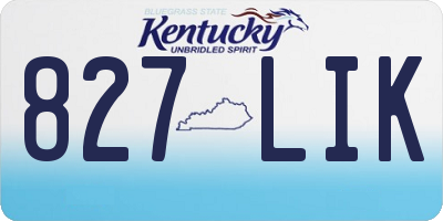KY license plate 827LIK