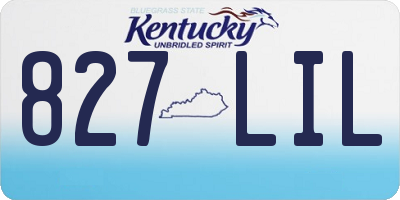 KY license plate 827LIL