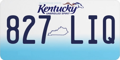 KY license plate 827LIQ
