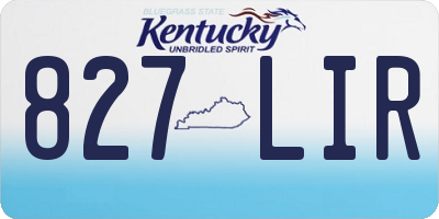 KY license plate 827LIR