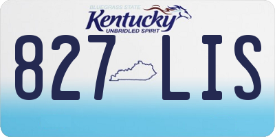 KY license plate 827LIS
