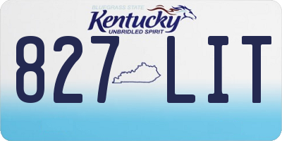 KY license plate 827LIT