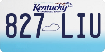 KY license plate 827LIU