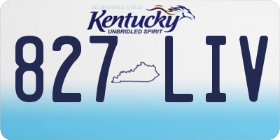 KY license plate 827LIV