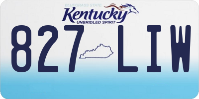 KY license plate 827LIW