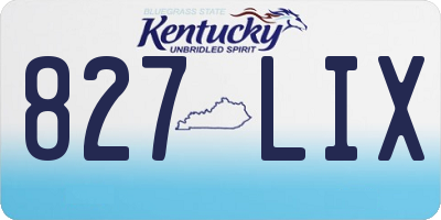 KY license plate 827LIX