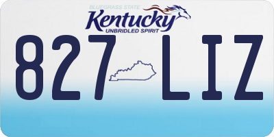 KY license plate 827LIZ