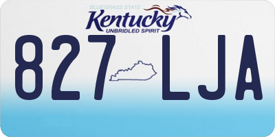 KY license plate 827LJA
