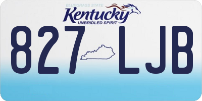 KY license plate 827LJB