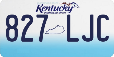 KY license plate 827LJC