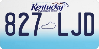 KY license plate 827LJD