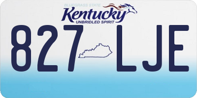 KY license plate 827LJE