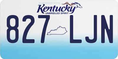 KY license plate 827LJN