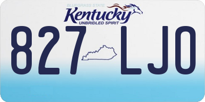 KY license plate 827LJO