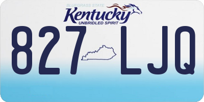 KY license plate 827LJQ
