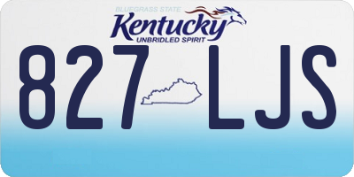 KY license plate 827LJS
