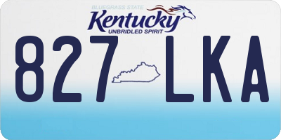 KY license plate 827LKA