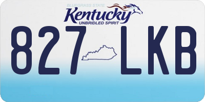 KY license plate 827LKB