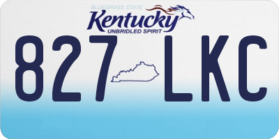 KY license plate 827LKC