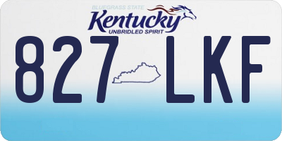 KY license plate 827LKF