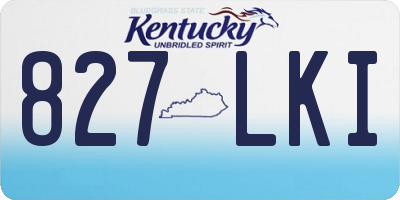 KY license plate 827LKI