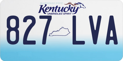 KY license plate 827LVA