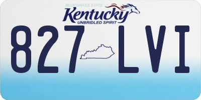 KY license plate 827LVI