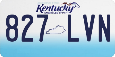 KY license plate 827LVN