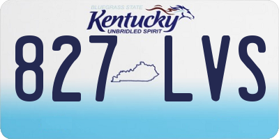 KY license plate 827LVS