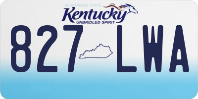 KY license plate 827LWA