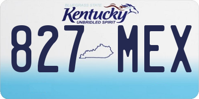 KY license plate 827MEX