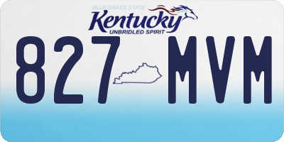 KY license plate 827MVM