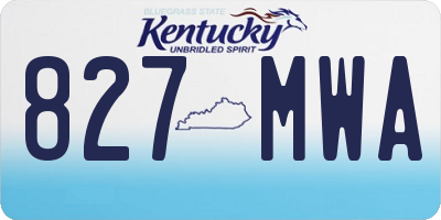 KY license plate 827MWA