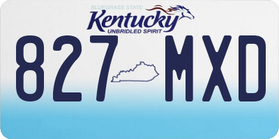 KY license plate 827MXD