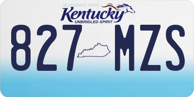 KY license plate 827MZS