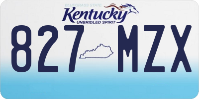 KY license plate 827MZX